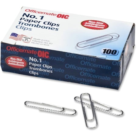 Oic No.1 Gem Steel Non-Skid Paper Clips - Silver OI465239
